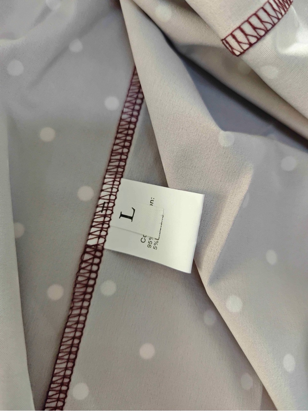 Women’s Burgundy Polka Dot Maxi Dress - Picture 2 of 3